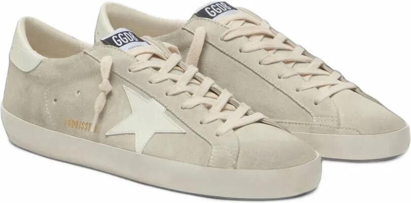 Golden Goose Super-Star in light gray suede with white leather star sneakers Grijs - Foto 5