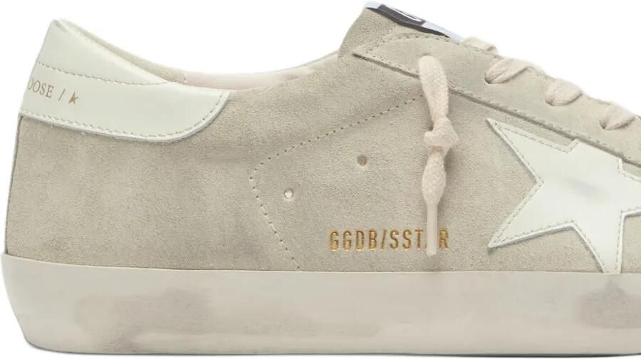 Golden Goose Super-Star in light gray suede with white leather star sneakers Grijs - Foto 4