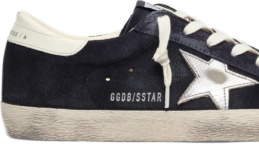 Golden Goose Super-Star in navy blue suede with silver star sneakers Blauw - Foto 3