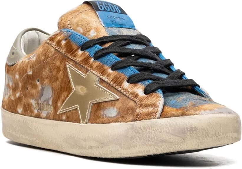 Golden Goose Super-Star "Leo Hazelnut Light Grey Gold Grey Blue" sneakers Bruin - Foto 2