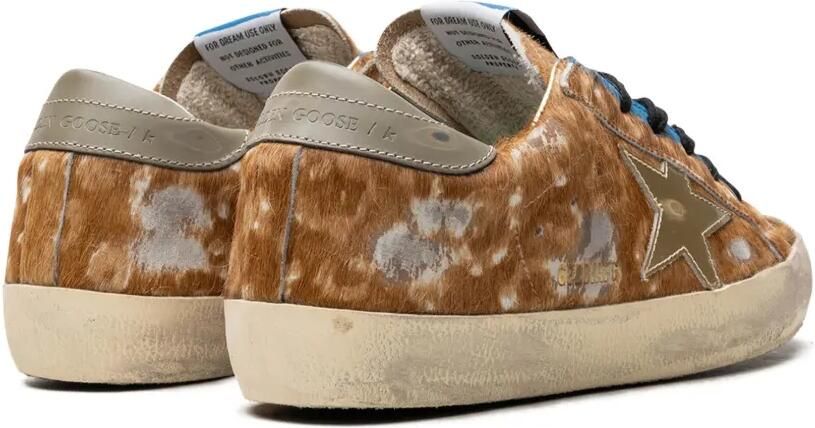 Golden Goose Super-Star "Leo Hazelnut Light Grey Gold Grey Blue" sneakers Bruin - Foto 3
