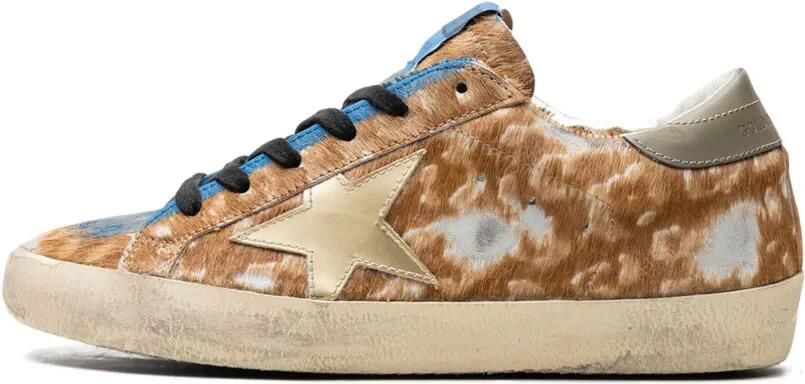 Golden Goose Super-Star "Leo Hazelnut Light Grey Gold Grey Blue" sneakers Bruin - Foto 4