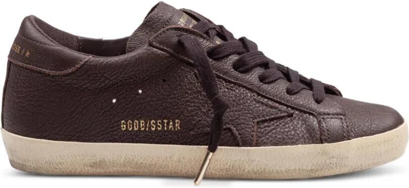 Golden Goose Super-Star leren sneakers met leren ster Bruin