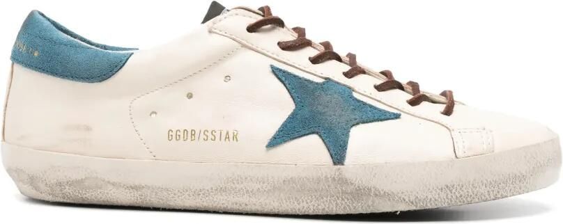 Golden Goose Super-Star leren sneakers met suède ster Beige