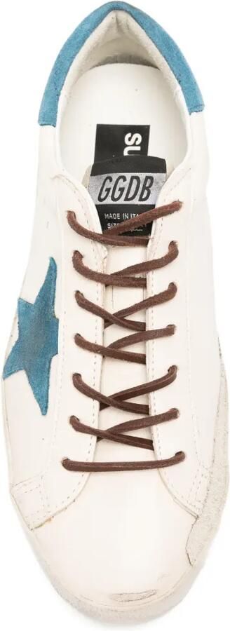 Golden Goose Super-Star leren sneakers met suède ster Beige - Foto 4