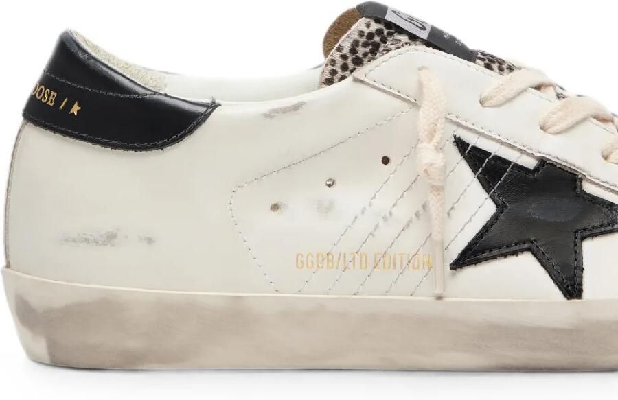 Golden Goose Super-Star LTD in white leather with black star and pony skin details sneakers - Foto 4