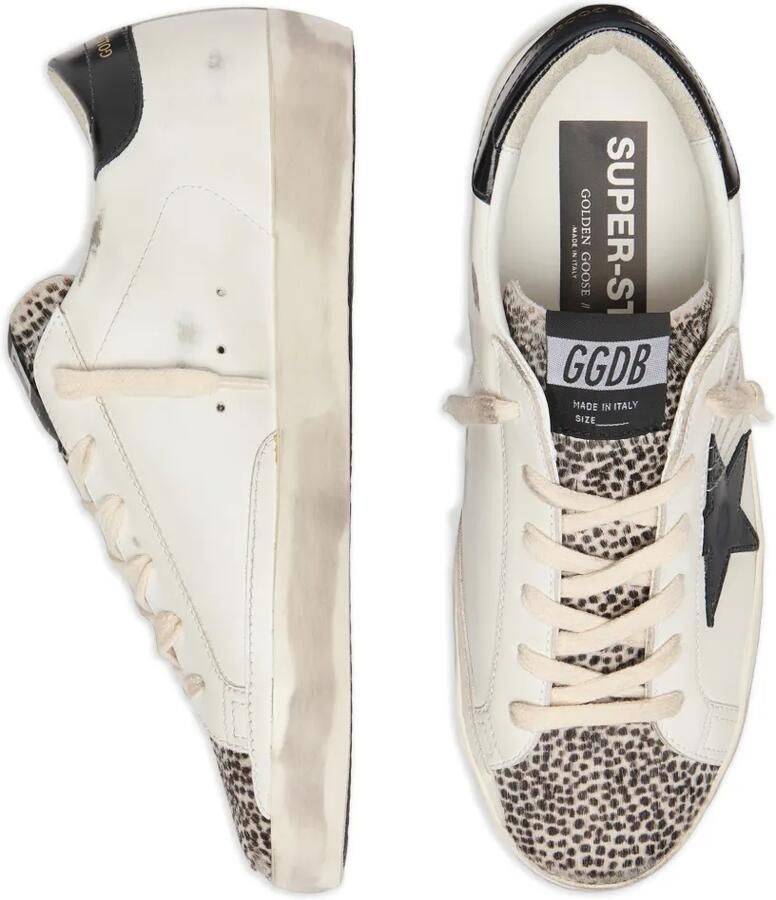 Golden Goose Super-Star LTD in white leather with black star and pony skin details sneakers - Foto 2