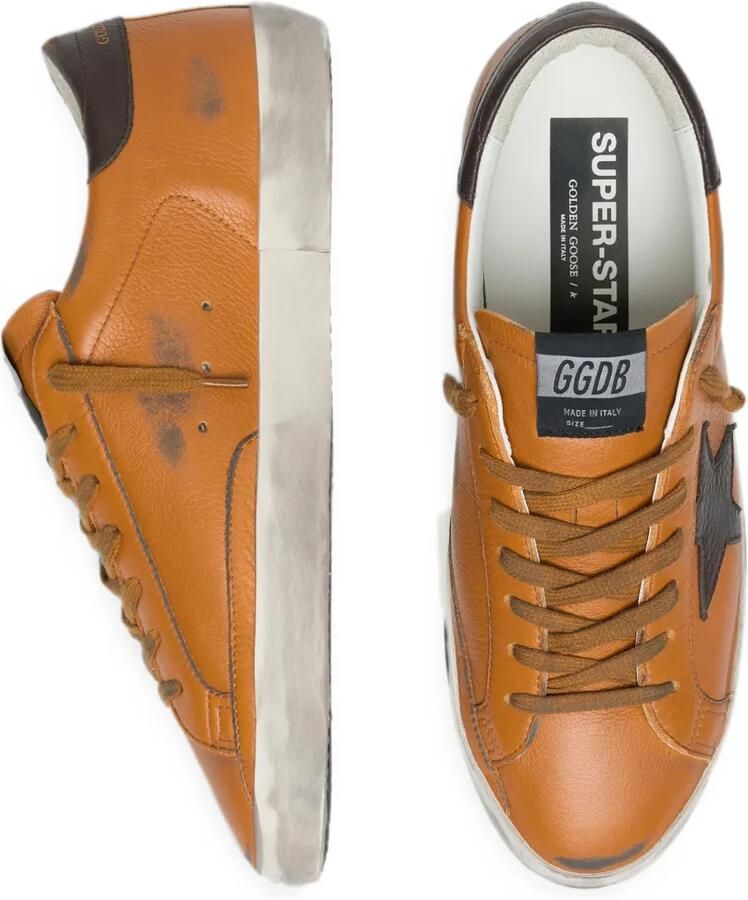 Golden Goose Super-Star LTD oranje leren sneakers met bruine ster - Foto 2