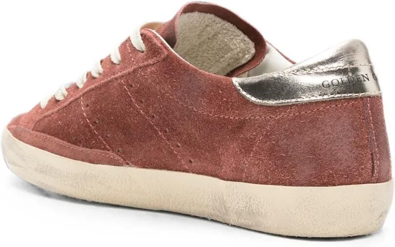 Golden Goose Super-Star LTD suède sneakers met zilveren ster en leren hiellus Rood - Foto 3