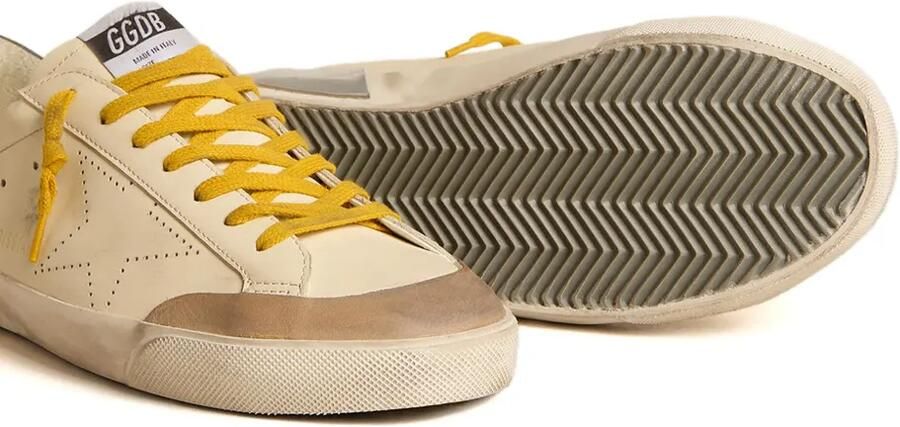 Golden Goose Super-Star Penstar geperforeerde leren sneakers Beige - Foto 4