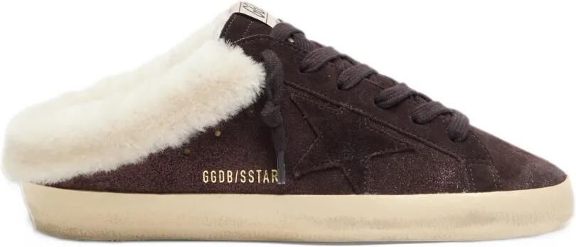 Golden Goose Super-Star Sabot glitter suede-upper suede-toe-and-star folded shearling-lining sneakers Bruin