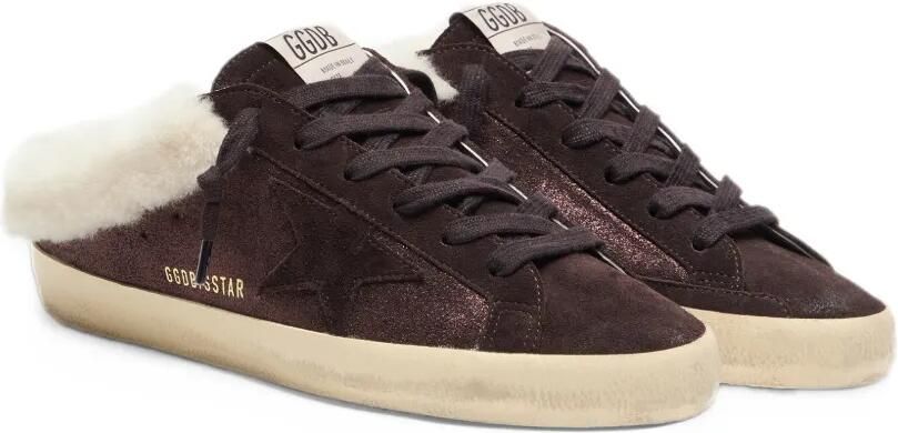 Golden Goose Super-Star Sabot glitter suede-upper suede-toe-and-star folded shearling-lining sneakers Bruin - Foto 4