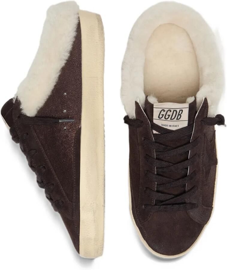 Golden Goose Super-Star Sabot glitter suede-upper suede-toe-and-star folded shearling-lining sneakers Bruin - Foto 2