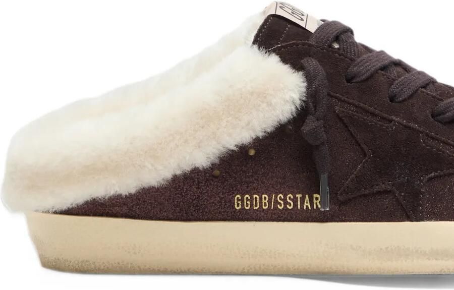 Golden Goose Super-Star Sabot glitter suede-upper suede-toe-and-star folded shearling-lining sneakers Bruin - Foto 3