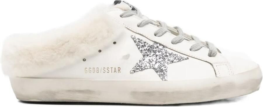 Golden Goose Super-Star sabot sneakers van leer met lammy voering en ster Wit