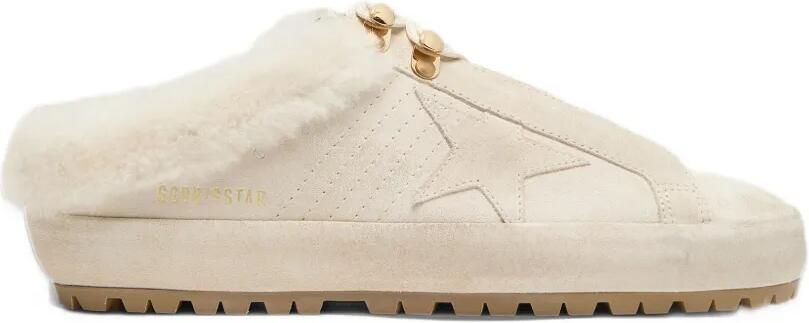 Golden Goose Super-Star Sabot suede-upper-and-star shearling-lining sneakers Beige