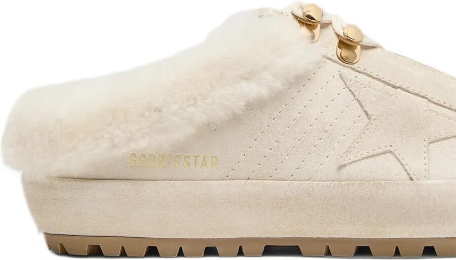 Golden Goose Super-Star Sabot suede-upper-and-star shearling-lining sneakers Beige - Foto 3