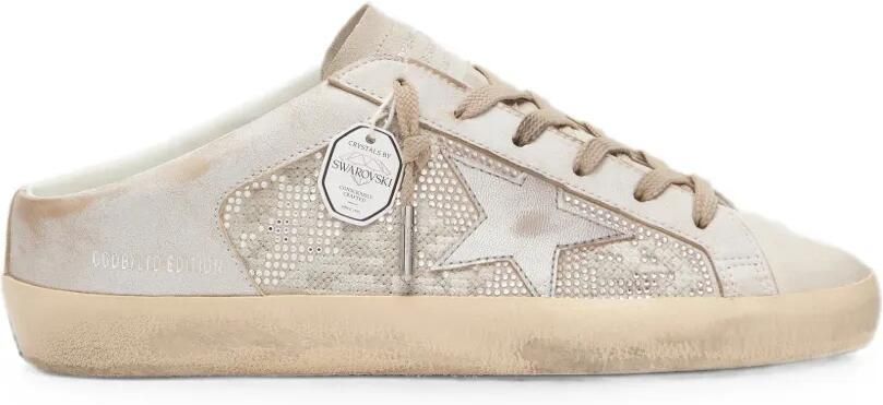 Golden Goose Super-Star Sabots LTD in Swarovski sneakers met metallic zilveren ster Beige