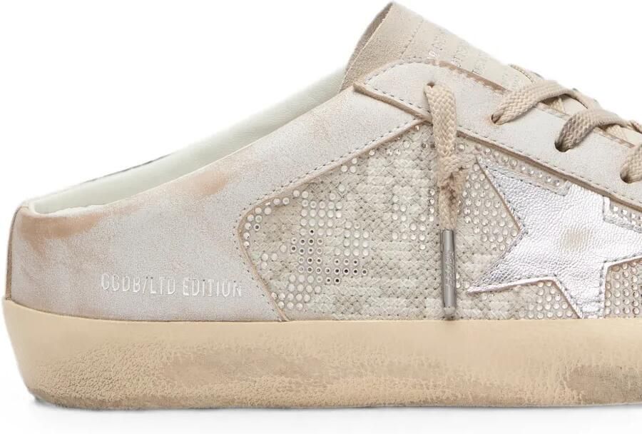 Golden Goose Super-Star Sabots LTD in Swarovski sneakers met metallic zilveren ster Beige - Foto 3