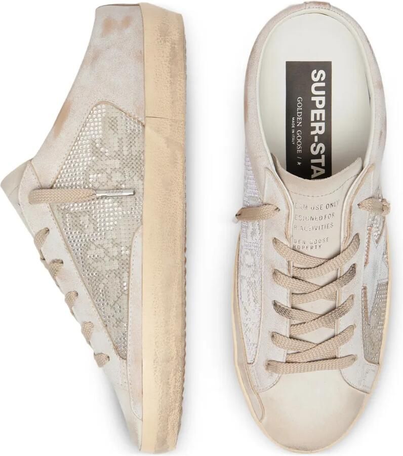 Golden Goose Super-Star Sabots LTD in Swarovski sneakers met metallic zilveren ster Beige - Foto 2