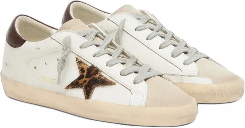 Golden Goose Super-Star sneakers in white leather with leopard-print star - Foto 3