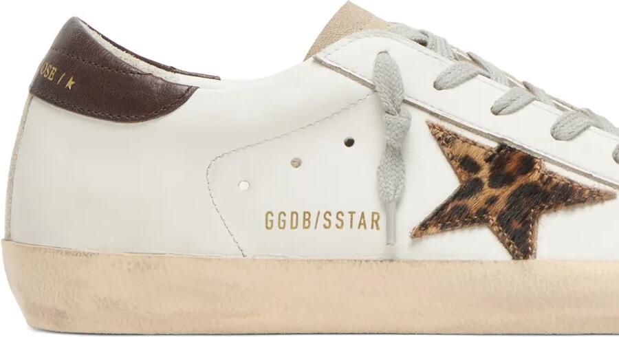 Golden Goose Super-Star sneakers in white leather with leopard-print star - Foto 2