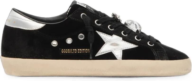 Golden Goose Super-Star sneakers met fluwelen bovenwerk en gelamineerde ster met bedels Zwart
