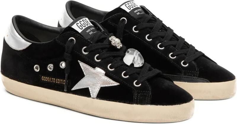 Golden Goose Super-Star sneakers met fluwelen bovenwerk en gelamineerde ster met bedels Zwart - Foto 4
