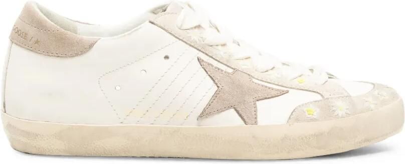 Golden Goose Super-Star sneakers met geborduurde bloemen Wit
