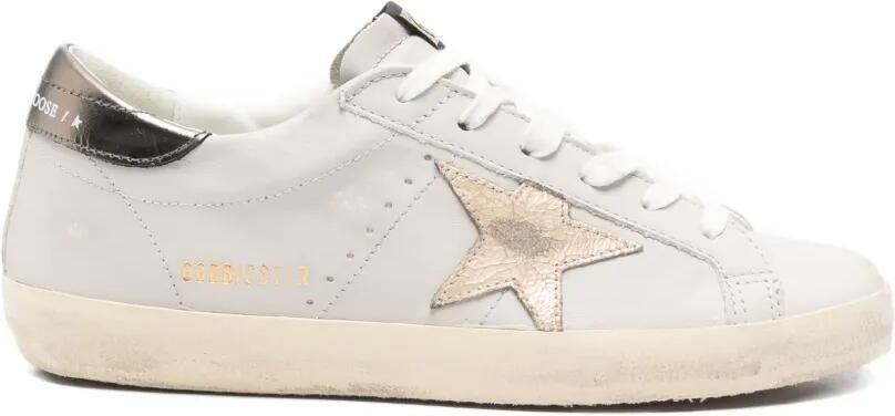 Golden Goose Super-Star sneakers met leren ster en metallic leren hielpand Grijs