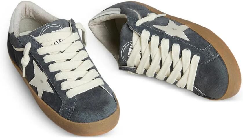 Golden Goose Super-Star sneakers van grijs suède met witte leren ster en zilveren leren hiellus Blauw - Foto 3