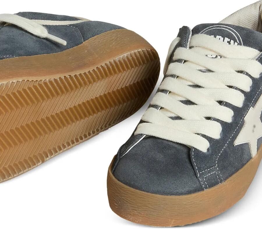 Golden Goose Super-Star sneakers van grijs suède met witte leren ster en zilveren leren hiellus Blauw - Foto 2
