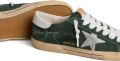 Golden Goose Super-Star sneakers van groen suède met zilveren metallic leren ster en leren hiellus - Groen