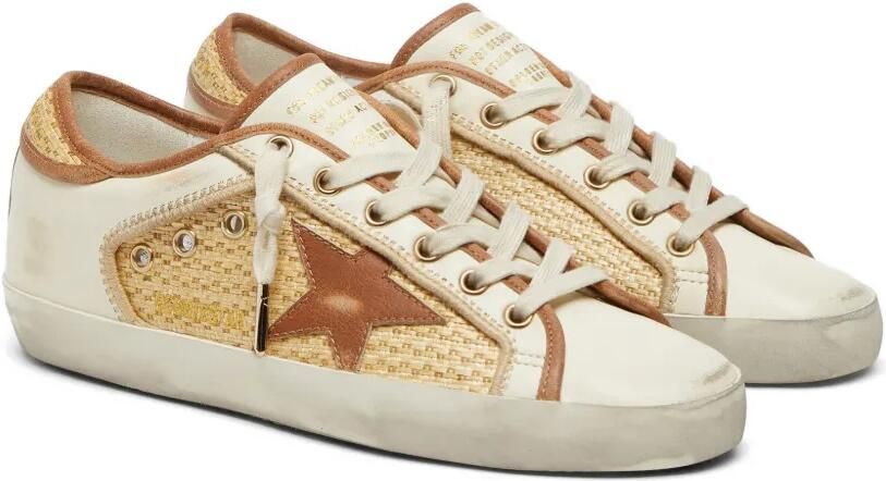 Golden Goose Super-Star sneakers van leer en raffia met ster en inzetstukken Beige - Foto 5