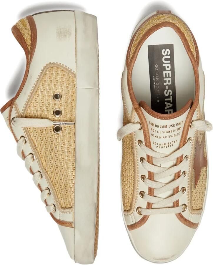 Golden Goose Super-Star sneakers van leer en raffia met ster en inzetstukken Beige - Foto 2
