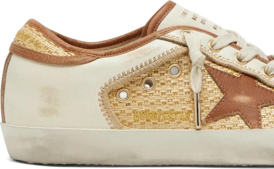 Golden Goose Super-Star sneakers van leer en raffia met ster en inzetstukken Beige - Foto 4