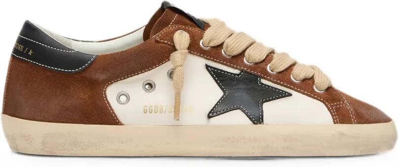 Golden Goose Super-Star sneakers van leer en suède met leren ster Wit