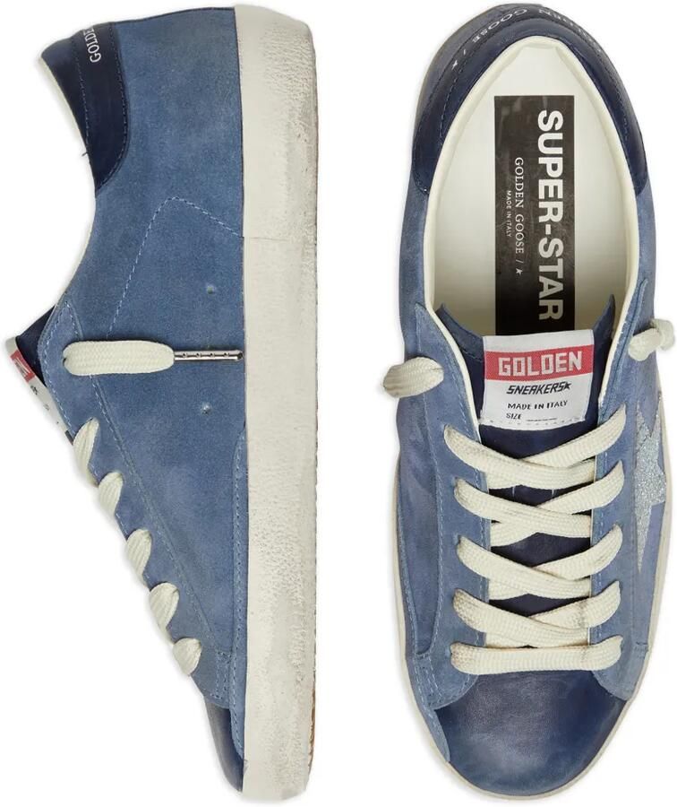 Golden Goose Super-Star sneakers van suède met glitterster Blauw - Foto 2