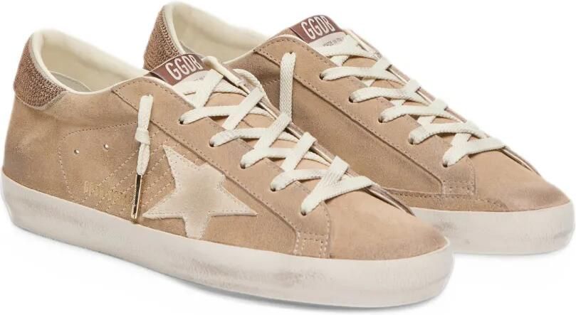 Golden Goose Super-Star suede-upper star-and-heel with crystals sneakers Beige - Foto 4