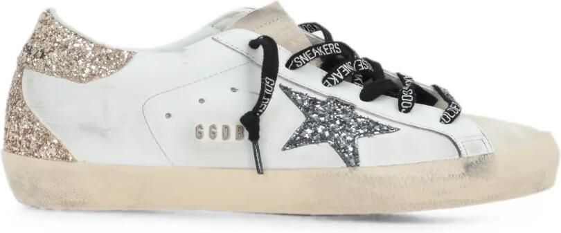 Golden Goose Superstar sneakers met glitters Beige