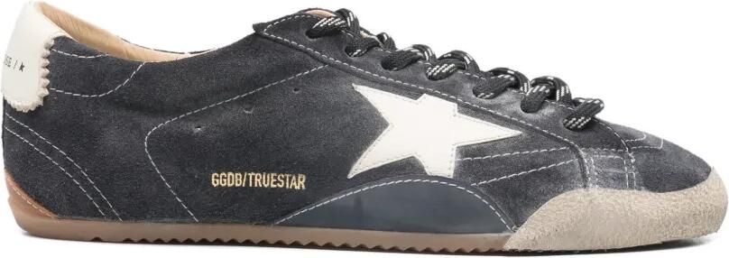 Golden Goose True-Star sneakers van donkerblauw suède met witte nappa leren ster en hiellus