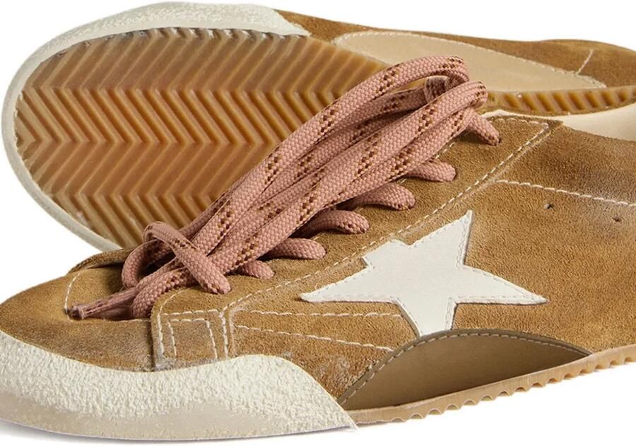 Golden Goose True-Star sneakers van tabakskleurig suède met witte ster en platinum hiellus Bruin - Foto 3