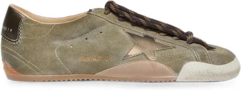 Golden Goose True-Star suède sneakers met gouden ster Groen