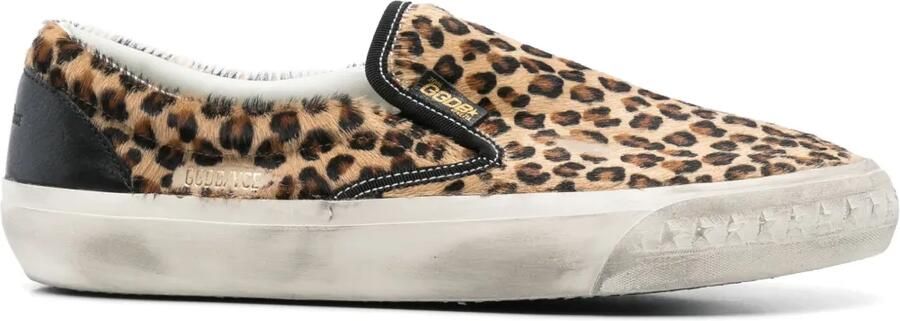 Golden Goose VCE Penstar sneakers van ponyleer met luipaard-print en leren hiellus Beige