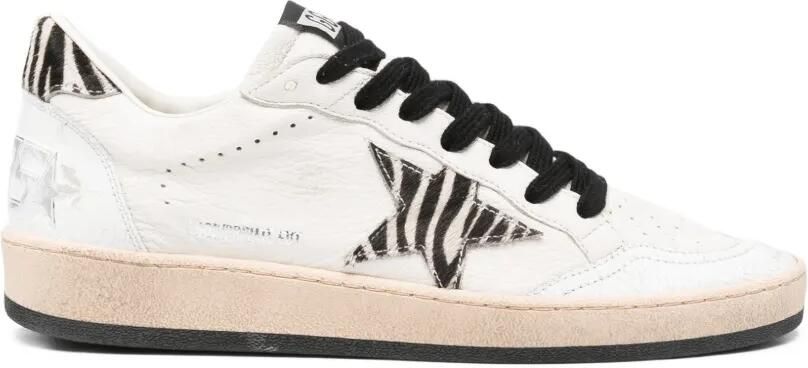 Golden Goose x Browns Ballstar sneakers met zebraprint Beige