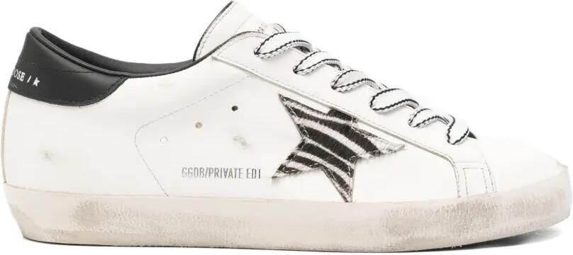 Golden Goose x Browns Superstar sneakers met zebraprint Wit