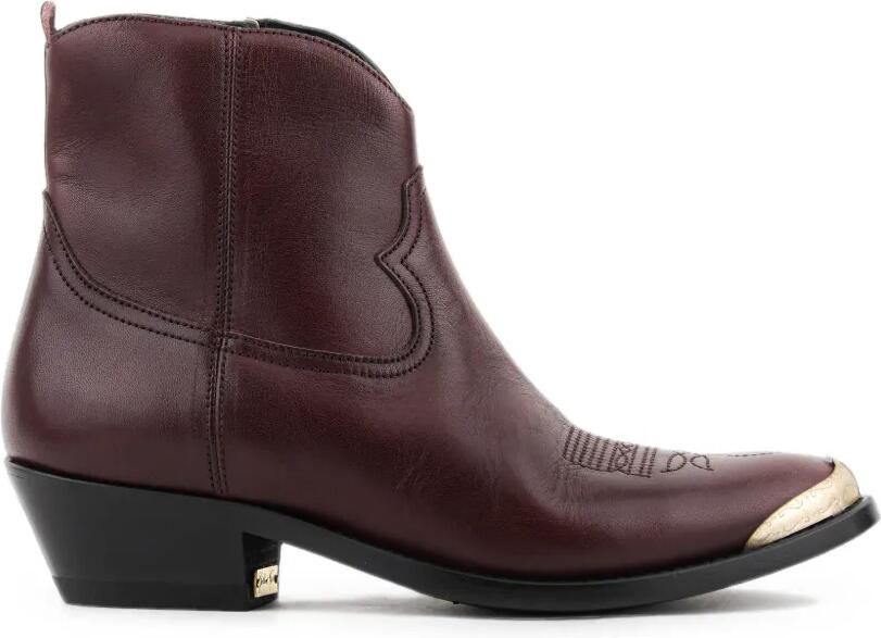 Golden Goose Young enkellaarzen met Western-stijl Rood