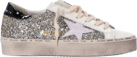 Golden Goose Hi Star sneakers met glitters Zilver