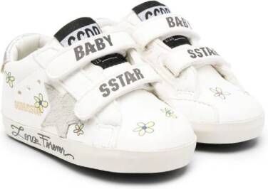 Golden Goose Kids Baby School leren sneakers Wit