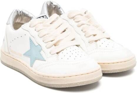 Golden Goose Kids Ball Star leren sneakers Wit